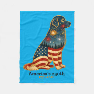 Aamericas 250th For Golden Retriever Lovers Fleece Blanket