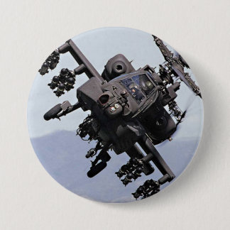 Aapache Attack Helicopter 7.5 Cm Round Badge