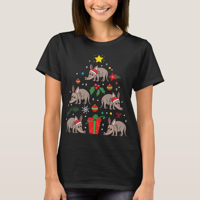 Aardvark Christmas Ornament Tree Funny Xmas Gift T-Shirt (Front)