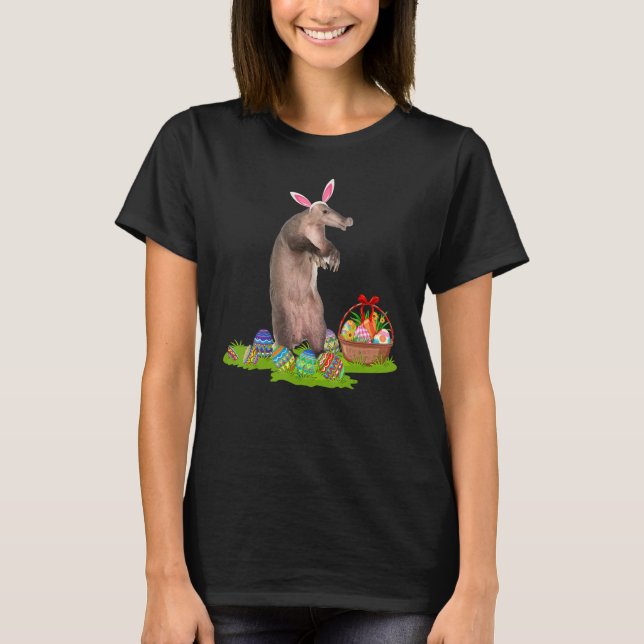 Aardvark Easter Egg Hunting Bunny Aardvark Easter  T-Shirt (Front)