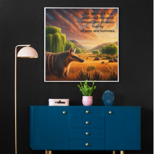 Aardvark in Sunlit Field Poster