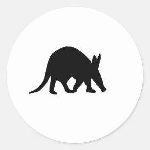 Aardvark silhouette classic round sticker