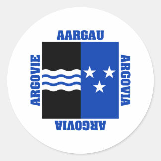 Aargau Switzerland Canton Flag Classic Round Sticker