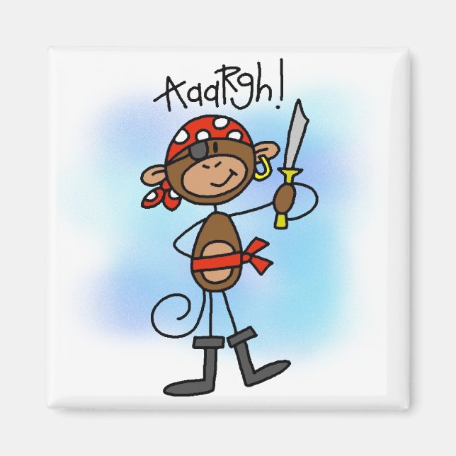 Aargh Monkey  Pirate Tshirts and Gifts Magnet (Front)