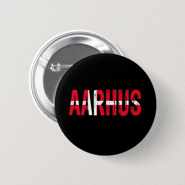 Aarhus Denmark 6 Cm Round Badge (Front & Back)