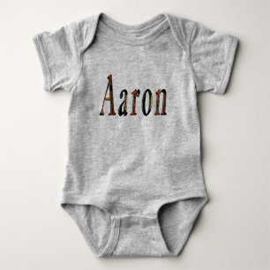 Aaron Boys Name Made From Basketballs, Baby Bodysuit