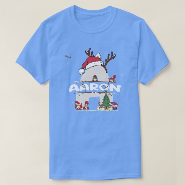 Aaron Christmasw Aaron Name for funny Xmas  T-Shirt (Design Front)