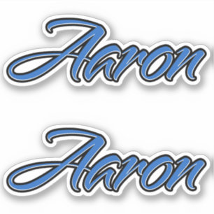 Aaron name blue sticker embroiderset