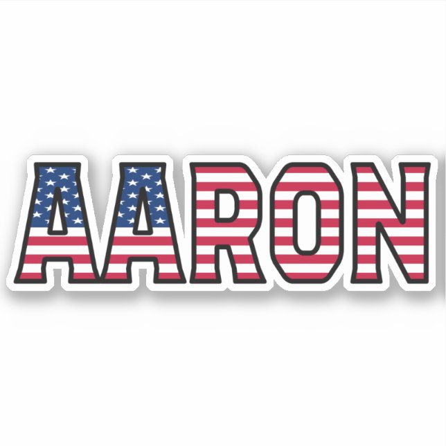 Aaron Name First Name USA Sticker Stickerset (Front)