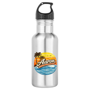 Aaron Retro Sunset Name Design 532 Ml Water Bottle