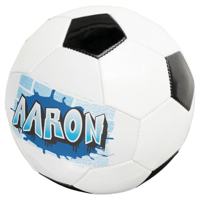Aaron Your Graffiti Name Background Brick Wall Soc Soccer Ball (Three Quarter)