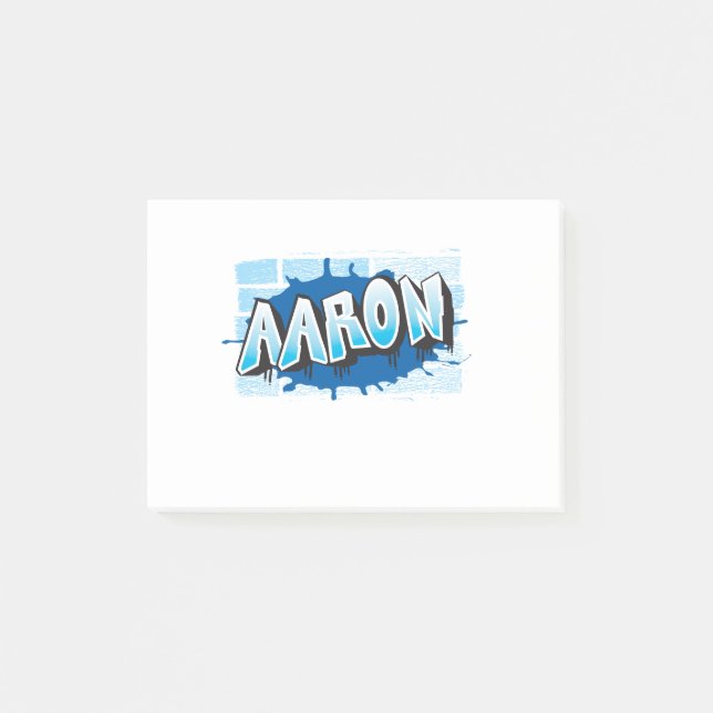 Aaron Your Name Graffiti Brick Wall Stylised Post-it Notes (Front)