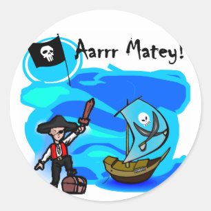 Aarrr Matey Tshirts and Gifts Classic Round Sticker