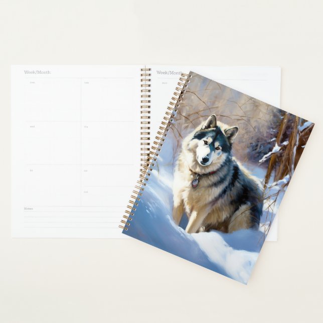 Aaskan Malamute Let It Snow Christmas Planner (Display)