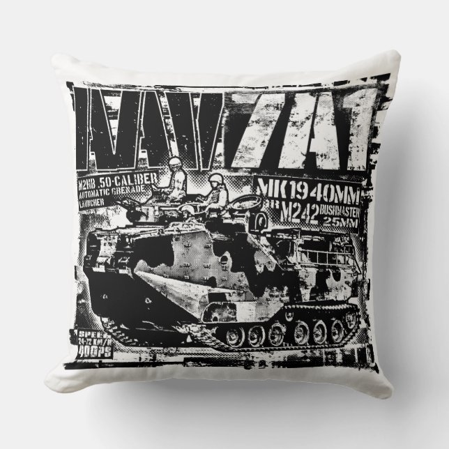 AAV-7A1 Throw Pillow Throw Pillow (Front)