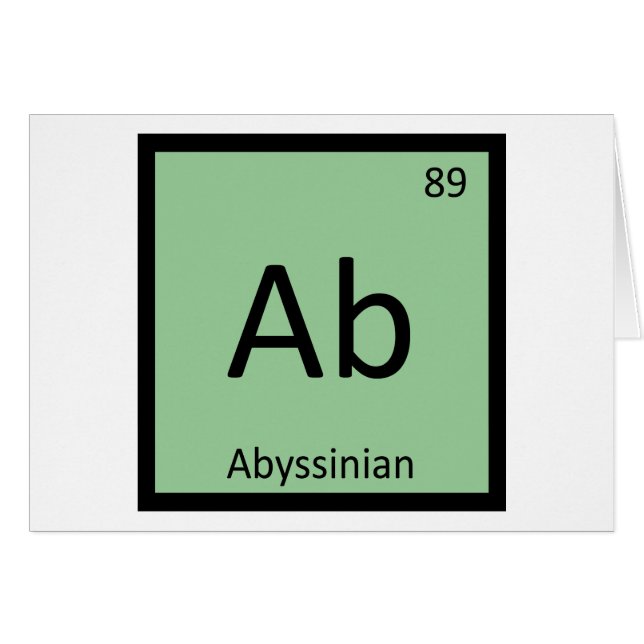 Ab - Abyssinian Chemistry Periodic Table Element (Front Horizontal)