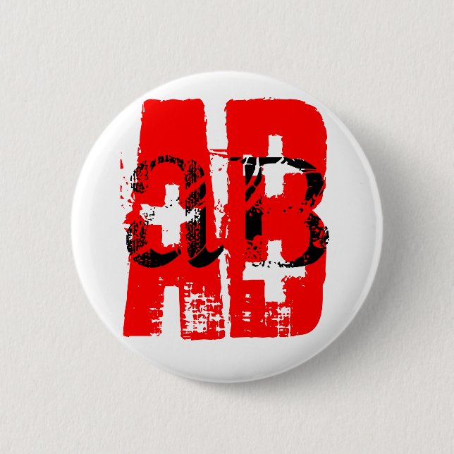 AB+ blood type Round Button (Front)