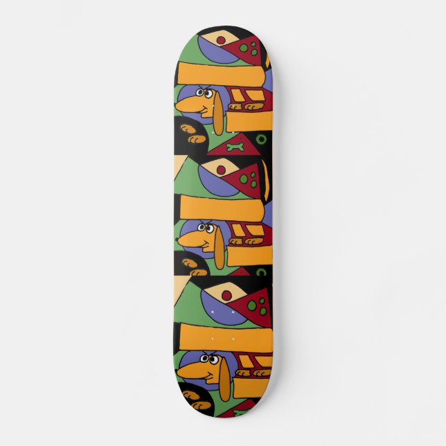AB- Funny Dachshund Art Skateboard (Front)