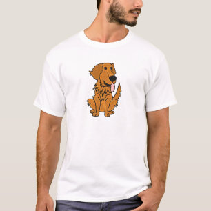 AB- Funny Golden Retriever Dog Cartoon T-Shirt