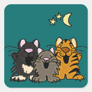 AB- Funny Singing Cats Stickers