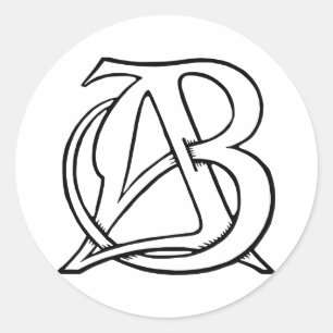 AB Monogram Classic Round Sticker