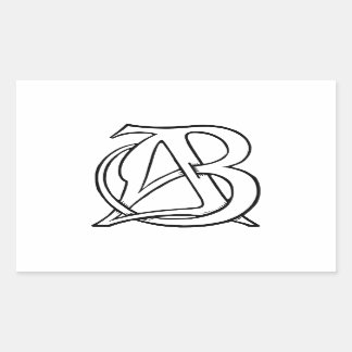 AB Monogram Rectangular Sticker