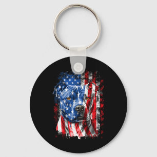 Ab Patriotic Pitbull Dog Lover Owner 4th Of July R Key Ring