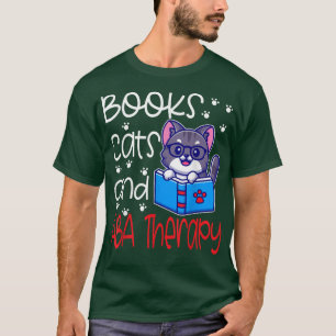 ABA Autism Therapist Cat Mum Dad Owner Book Lover T-Shirt