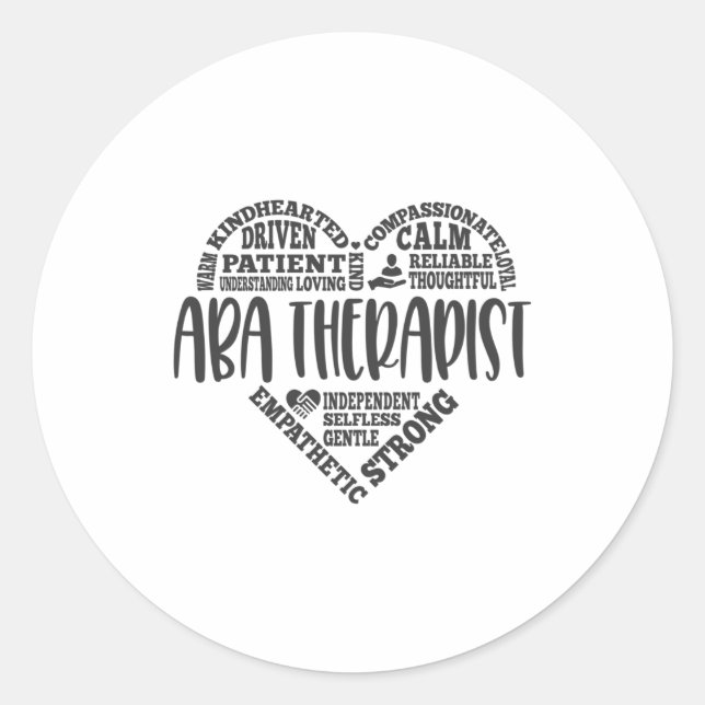 ABA therapist, behaviour analyst Classic Round Sticker (Front)