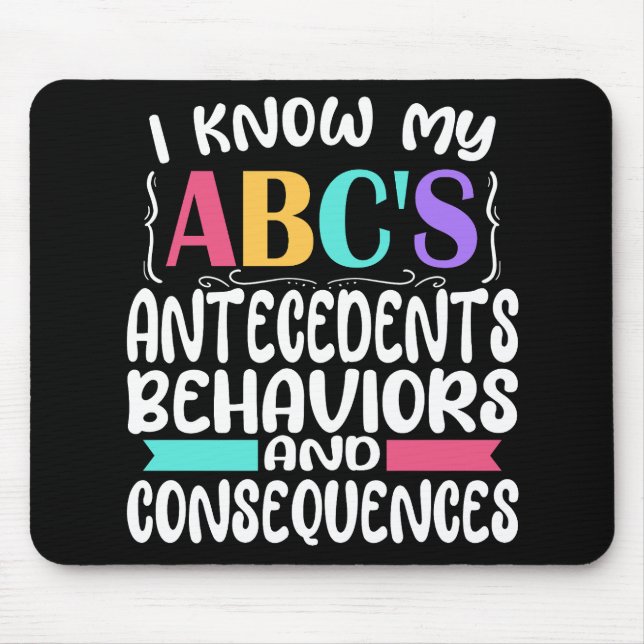 ABA Therapist Gift ABCs Behaviour Analyst Autism Mouse Pad (Front)