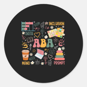 Aba Therapist Groovy Applied Behaviour Analysis Ab Classic Round Sticker