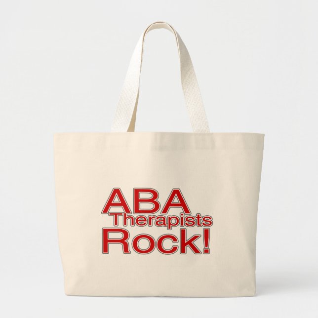 ABA Therapists Rock Large Tote Bag (Front)