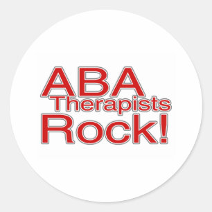 ABA Therapists Rock (Red) Classic Round Sticker