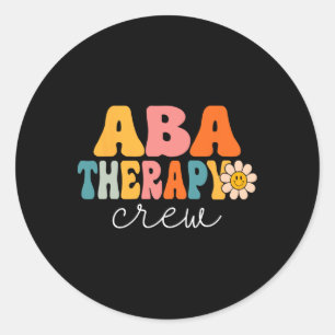 Aba Therapy Crew Retro 1st Day Of School Therapist Classic Round Sticker