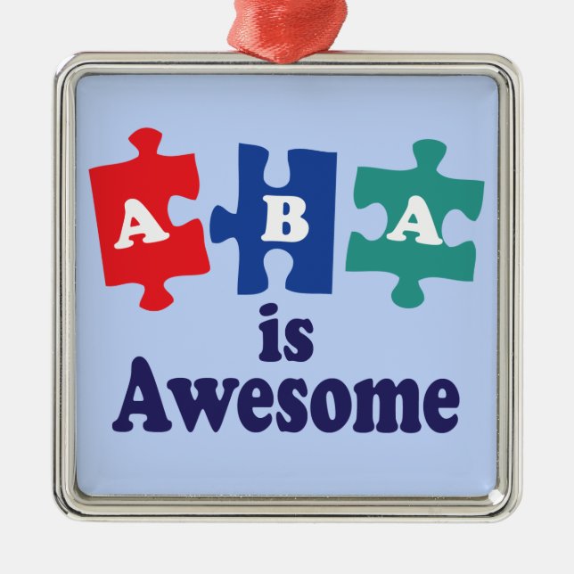 ABA Therapy Is Awesome Metal Tree Decoration (Front)