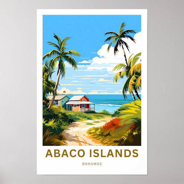 Abaco Islands Bahamas Travel Print (Front)