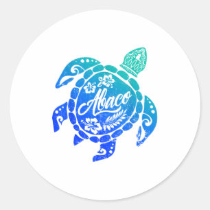 Abaco Tribal Sea Turtle Bahamas Beach Vacation Classic Round Sticker