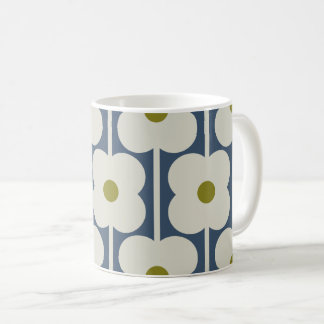 Abacus Flower Lined Eyelet White and Blue Coffee Mug