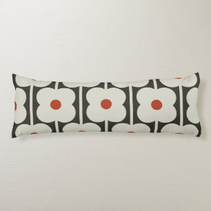 Abacus Flower Tomato Red Grid Pattern Body Cushion