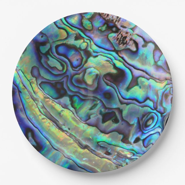 Abalone paua seashell paper plate (Front)