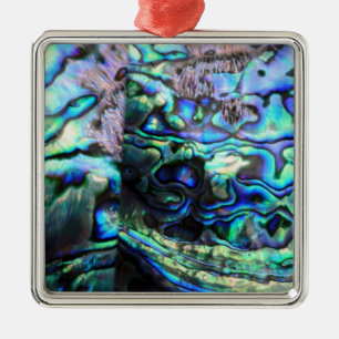 Abalone paua shell detail metal tree decoration