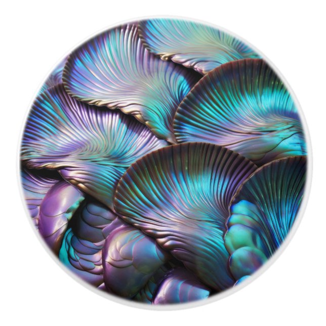 Abalone Shell Abstract Pattern Ceramic Knob (Front)