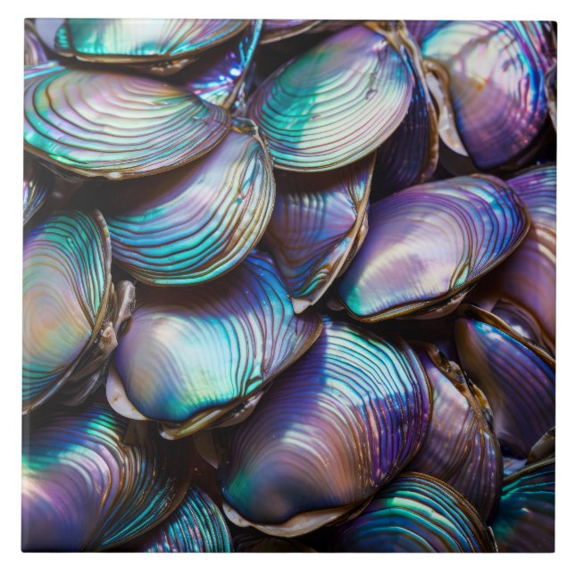 Abalone Shell Abstract Pattern Tile (Front)