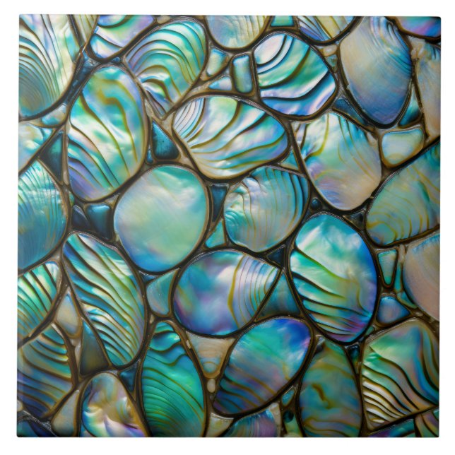  Abalone Shell Abstract Pattern Tile (Front)