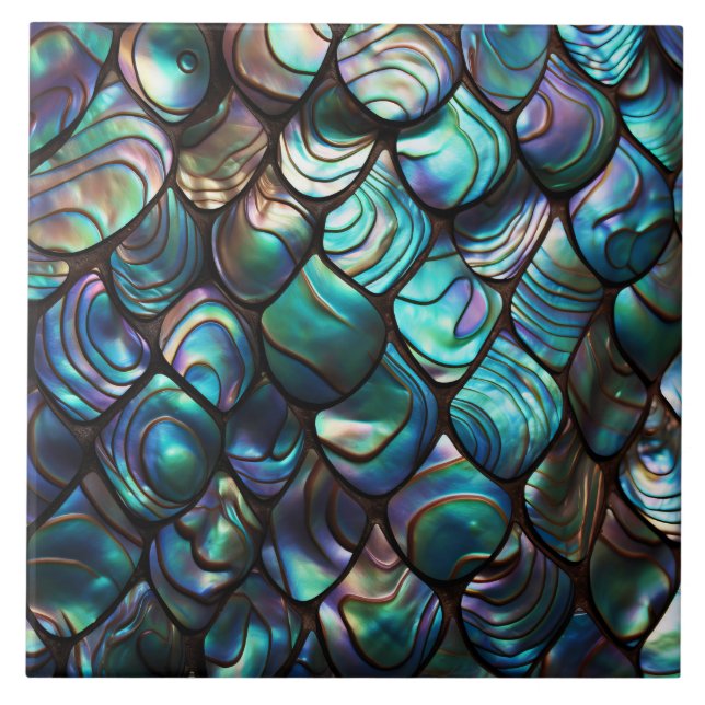  Abalone Shell Abstract Pattern Tile (Front)