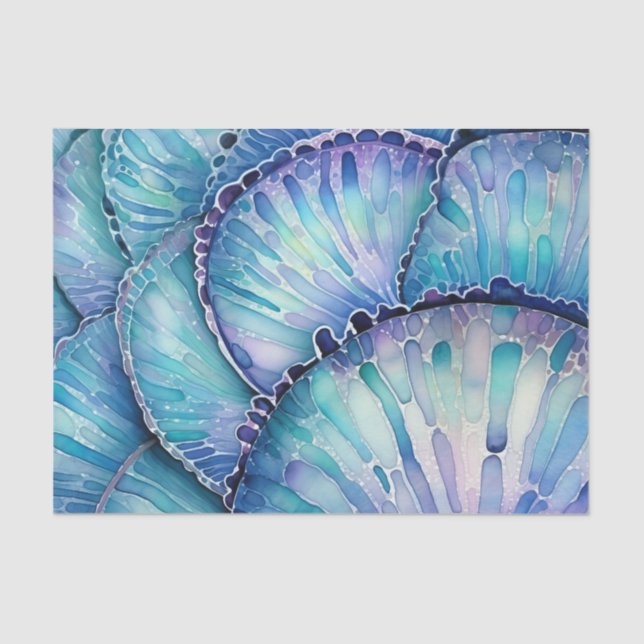 Abalone Shell Abstract Watercolor Pattern Tissue Paper (Front)
