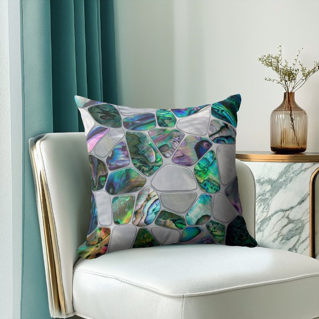 Abalone Shell and Pearl - Voronoi Cells Abstract Cushion (Creator Uploaded)