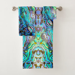 Abalone shell bath towel set
