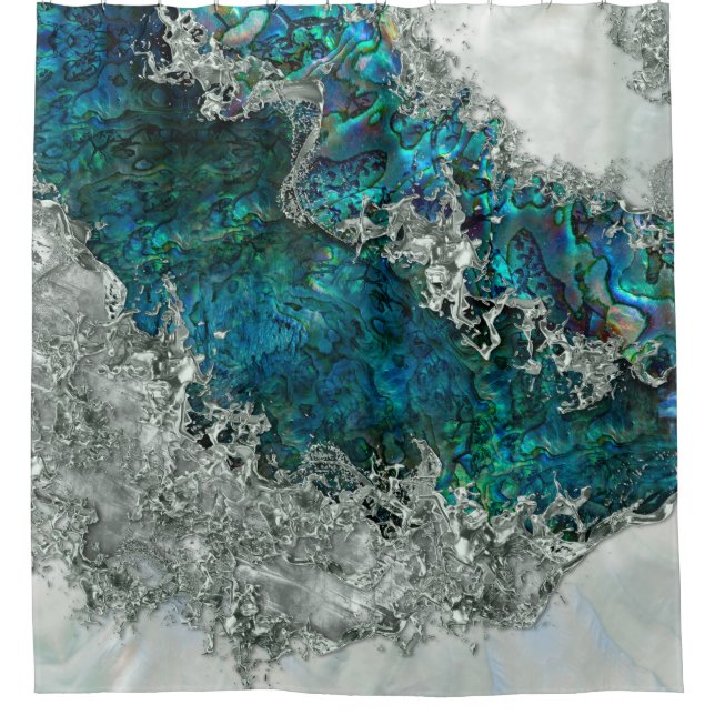 Abalone Shell Pearl and Silver 2 Shower Curtain (Front)