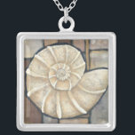 Abalone Shell Silver Plated Necklace<br><div class="desc">Charikilia Zarris is a talented artist know for her ocean artwork. Her images are peaceful and calm relaxing you with every picture. Get this nautical piece of artwork with a Abalone shell being the centre of it all,  bordered with tiles and a beautiful colour scheme.</div>